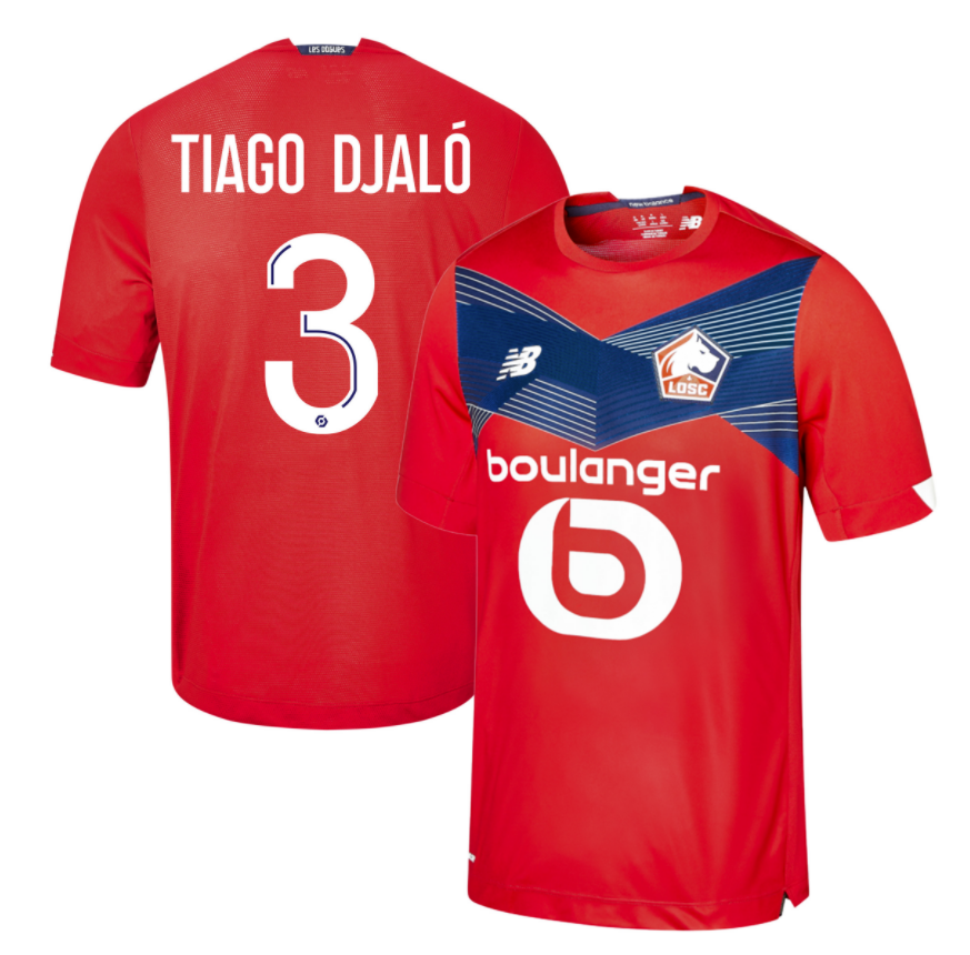 LOSC Lille Home Kit Soccer Jersey DJALO #3 2020/21